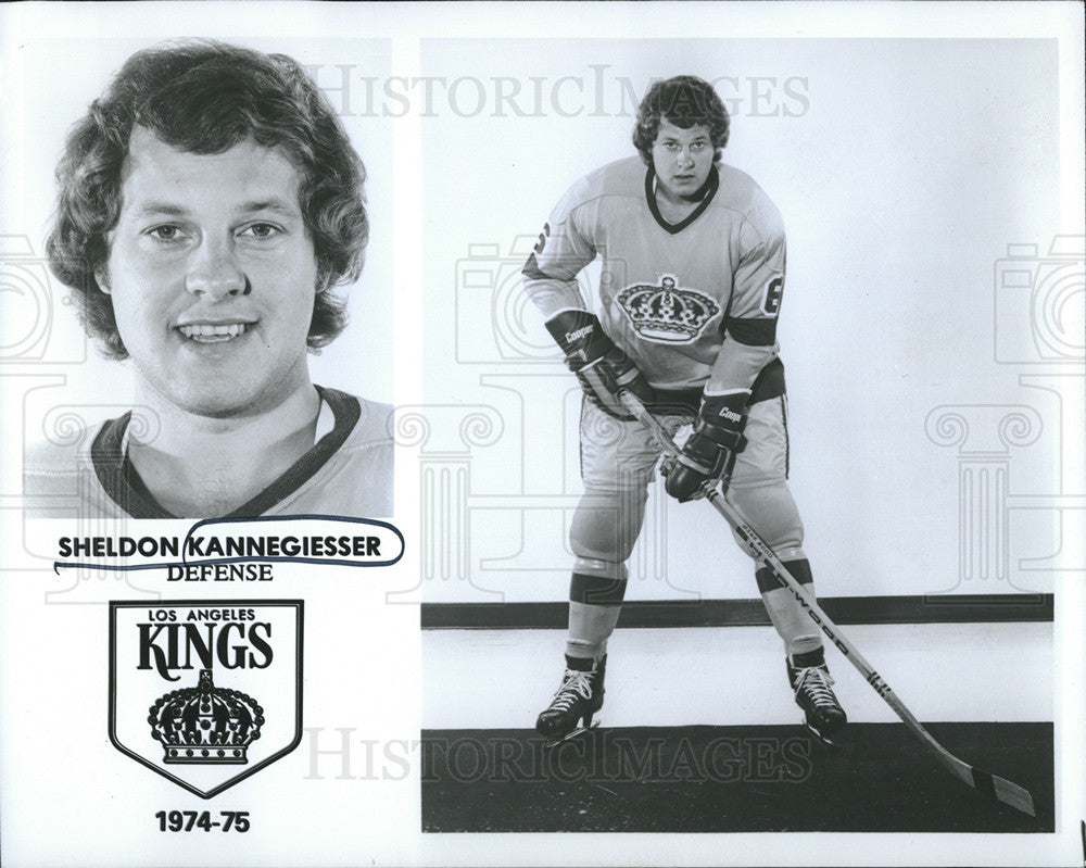 1974 Press Photo of Los Angeles Kings&#39; defense player Sheldon Kannegiesser - Historic Images