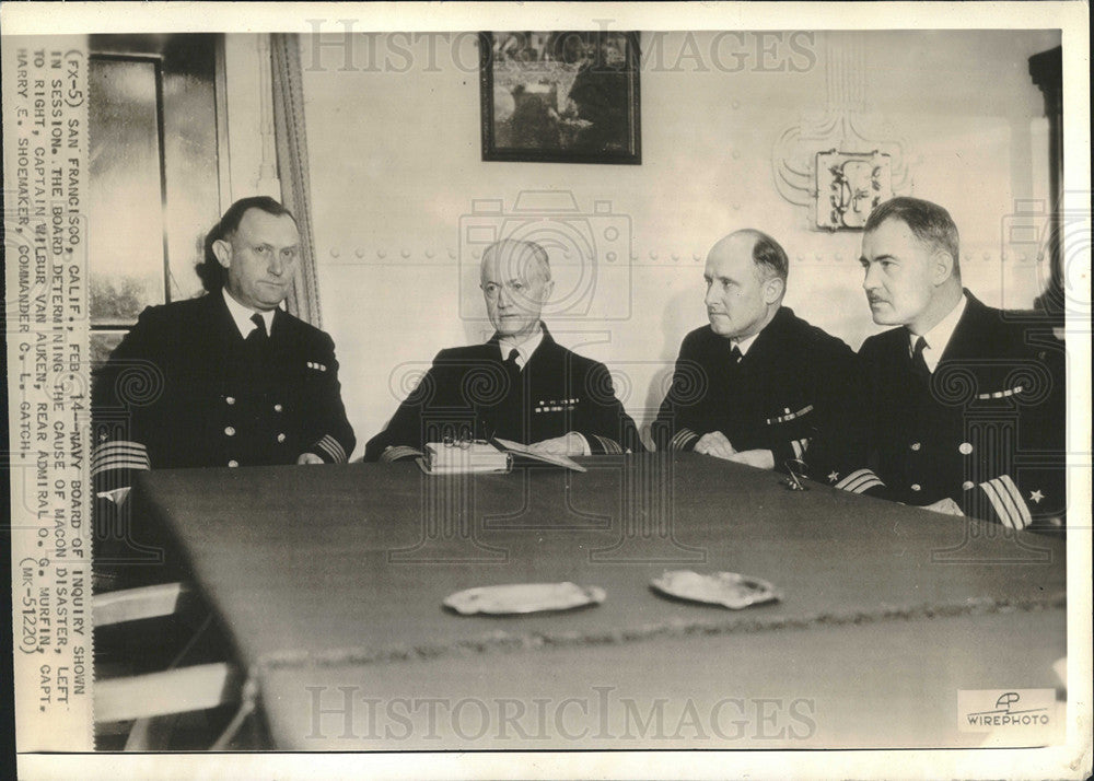Press Photo Navy Board of Inquiry Determining Cause of USS Macon Disaster - Historic Images