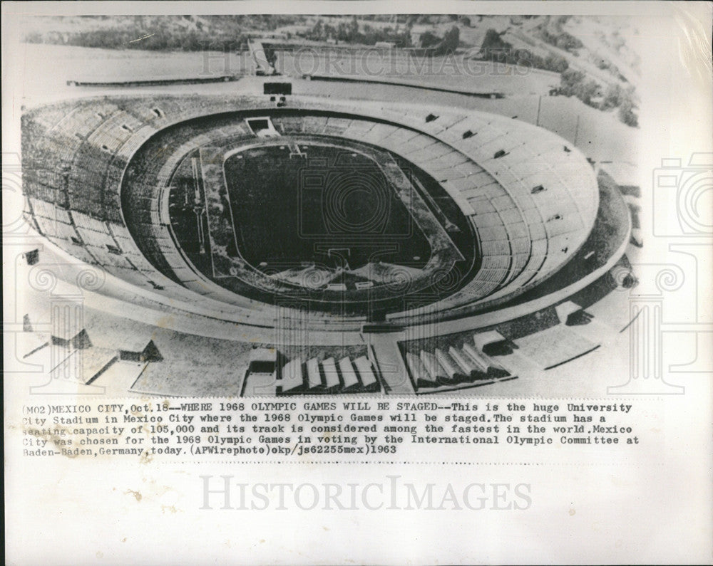 1963 Press Photo Mexico city stadium - Historic Images