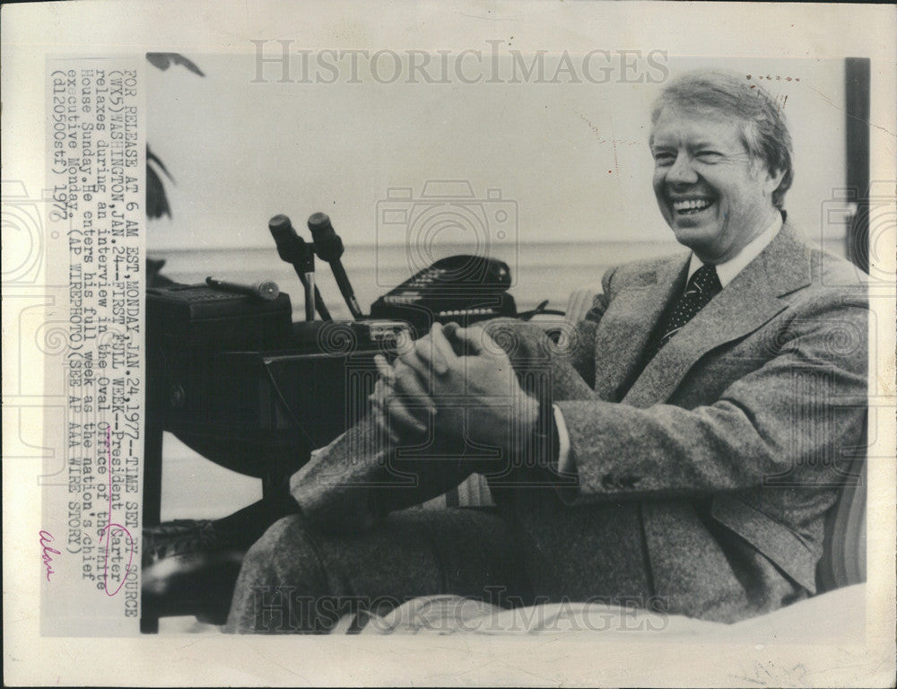 1977 Press Photo President Jimmy carter - Historic Images