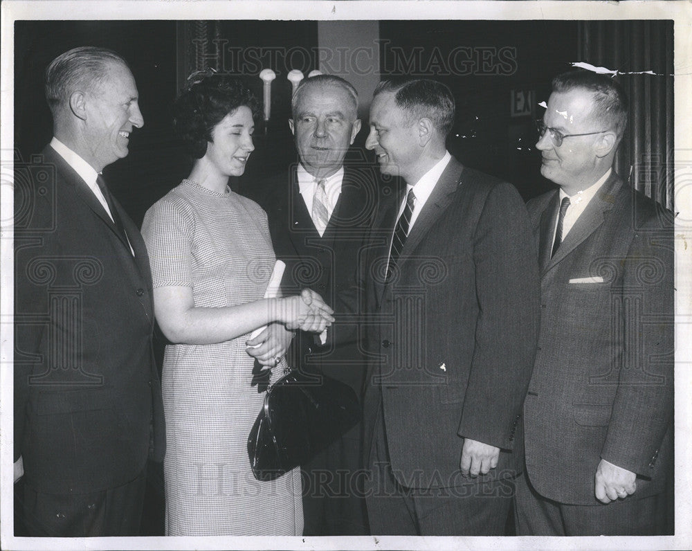 1961 Press Photo Harvard Club High School Certificates of Merit Presenters - Historic Images