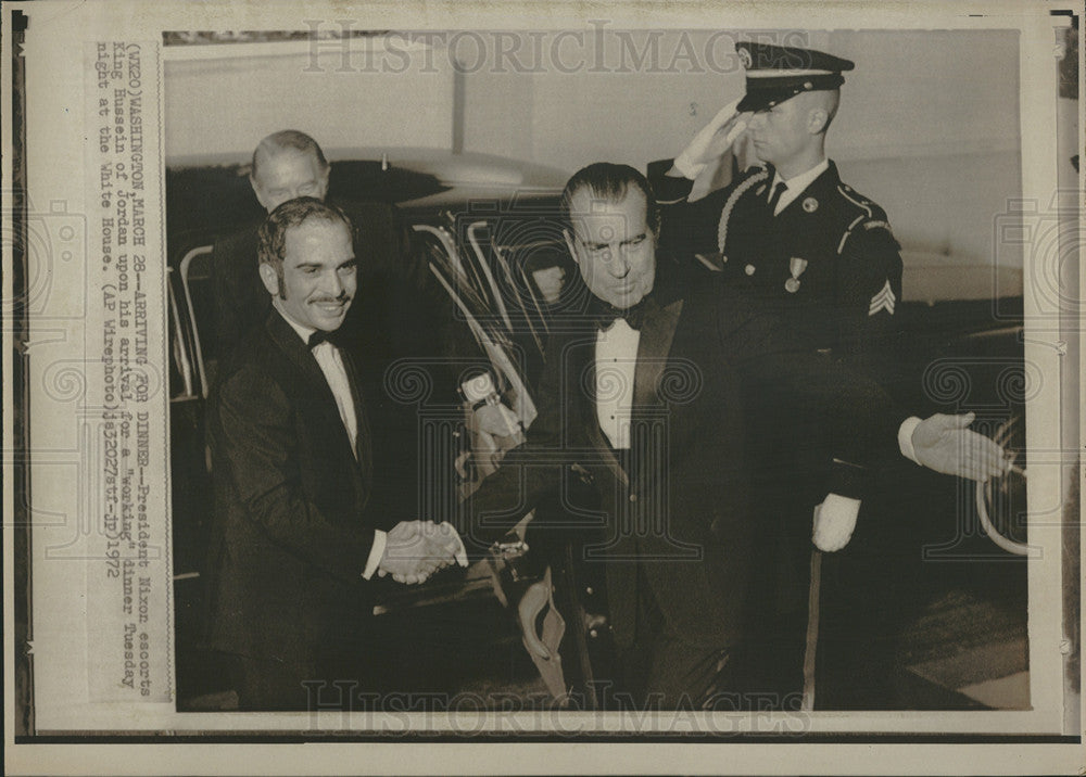 1972 Press Photo President Nixon escorts King Hussein of Jordan - Historic Images