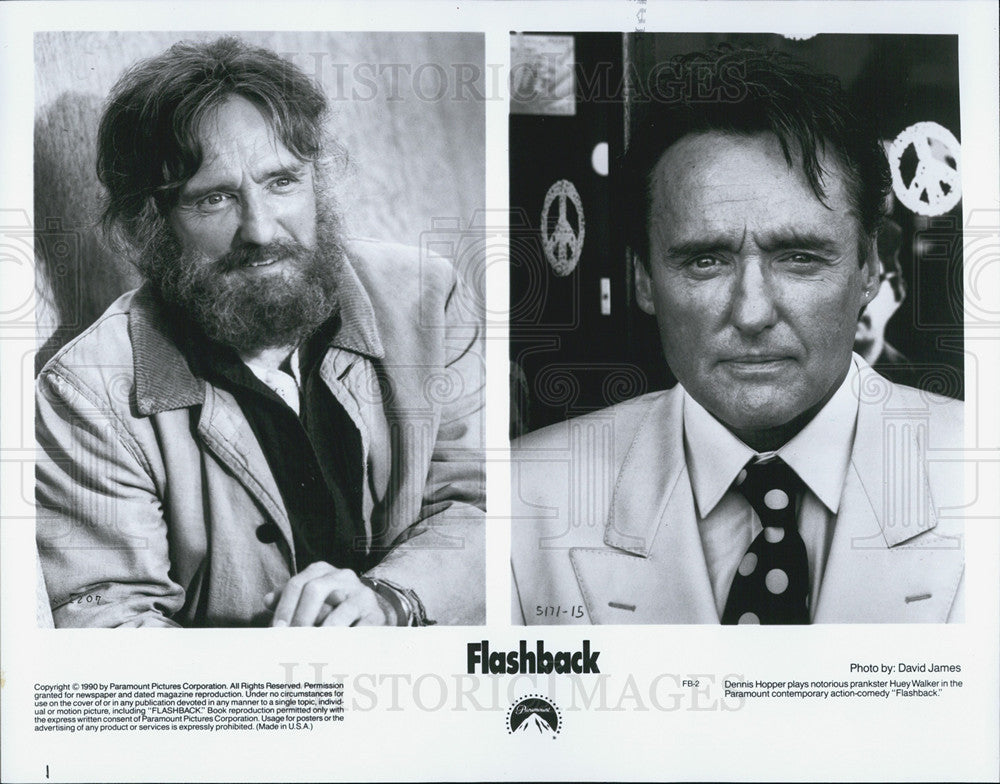 1990 Press Photo Dennis Hopper in &quot;Flashback&quot; - Historic Images