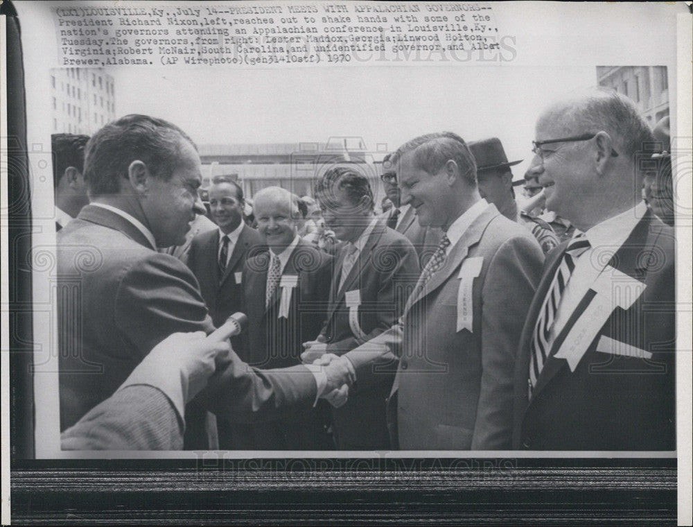 1970 Press Photo President Nixon with Governors Lester Maddox, Linwood Holton, - Historic Images