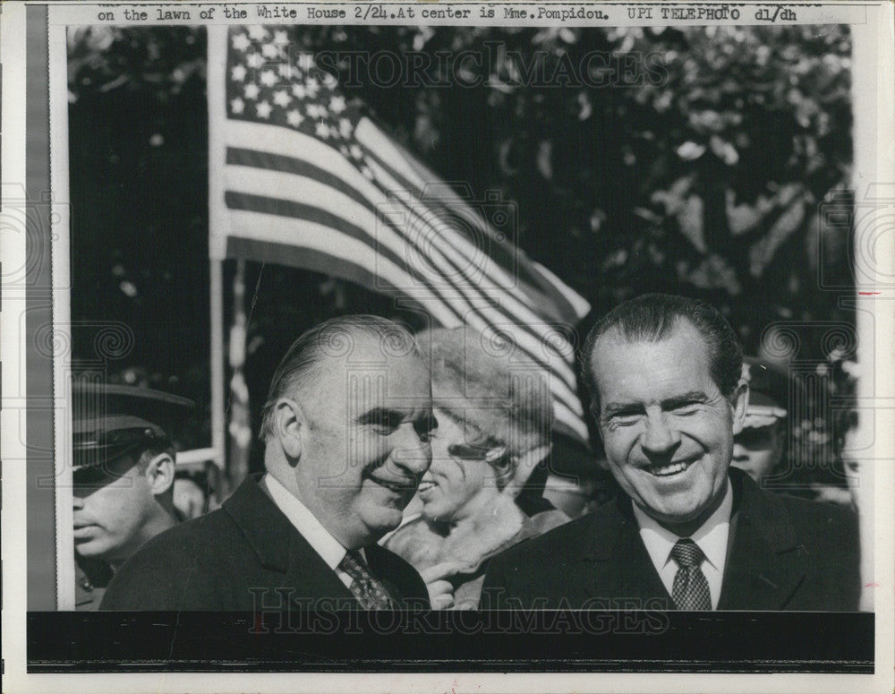 1970 Press Photo President Nixon and Mr Pompidou - Historic Images