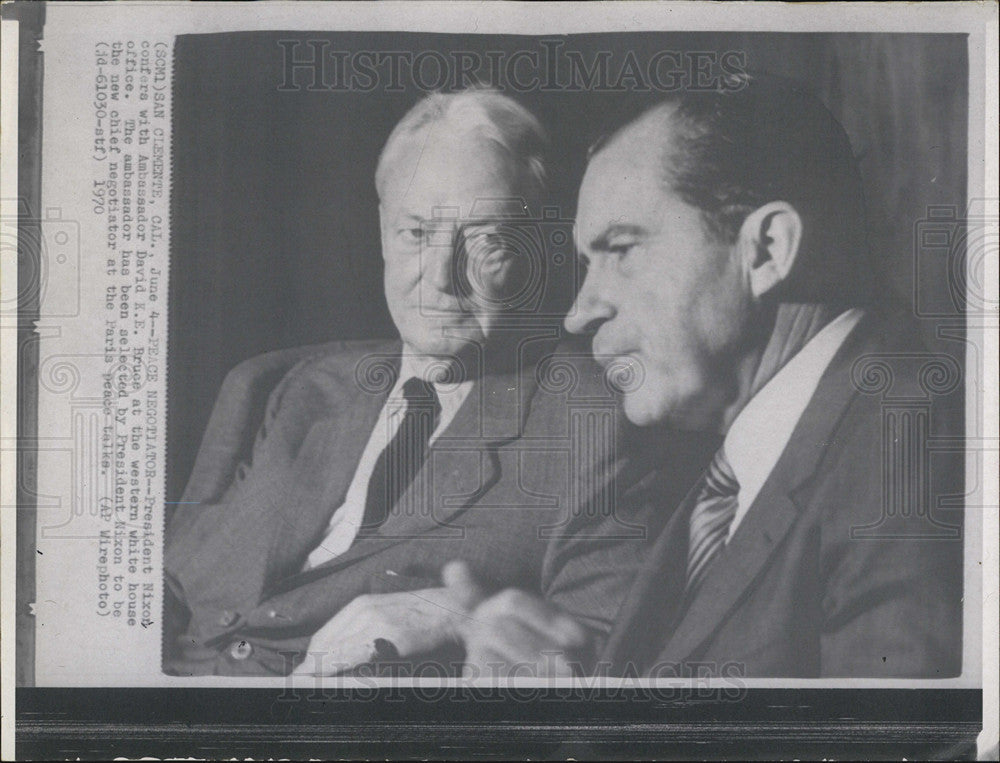 1970 Press Photo President Nixon and Amba. David KE Bruce - Historic Images