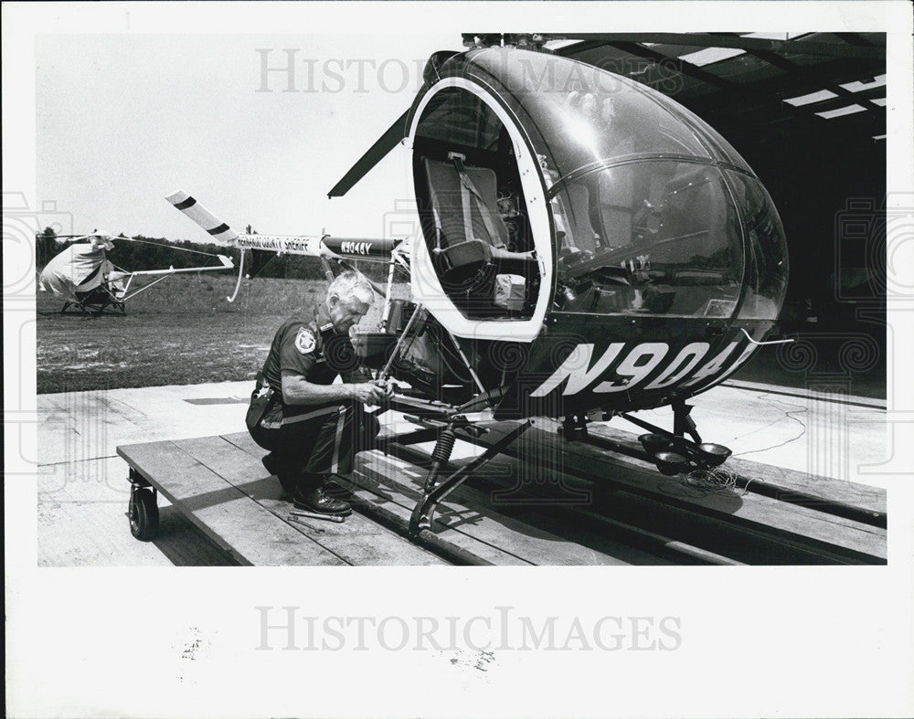 1987 Press Photo Police helicopter  in Fla. - Historic Images