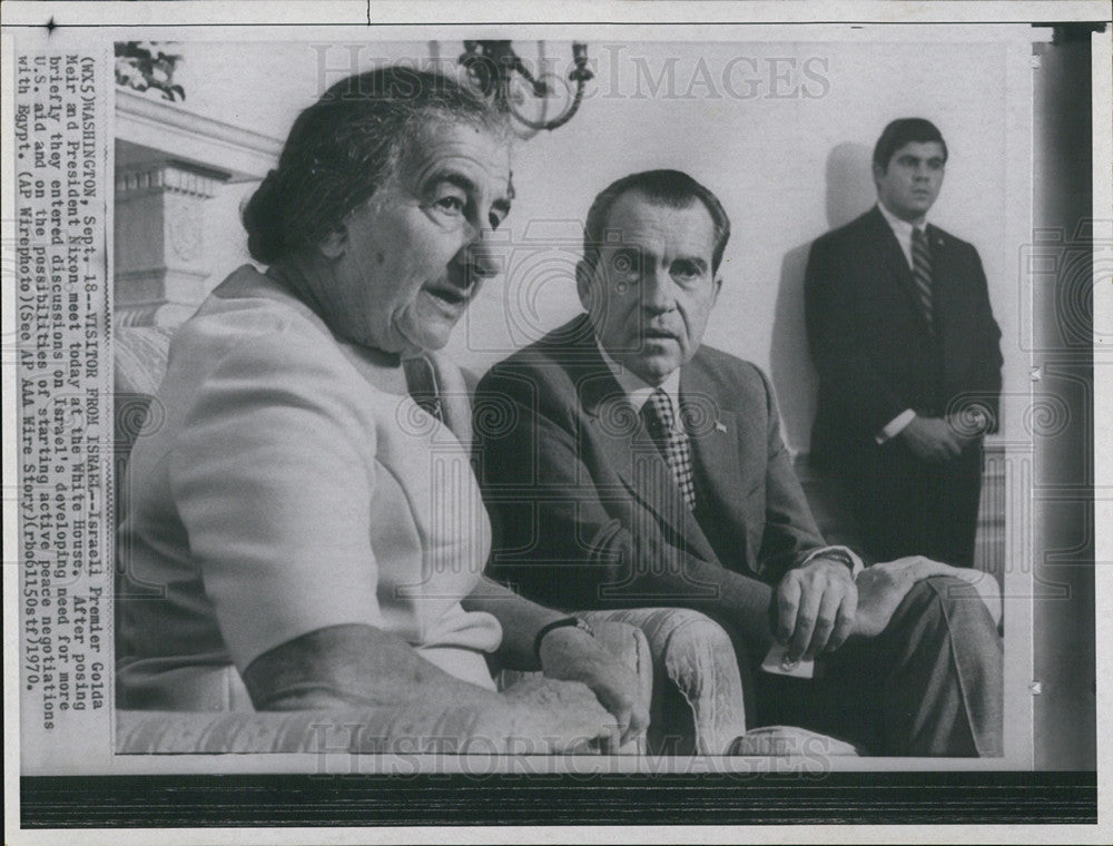 1970 Press Photo President Nixon, Golda Meir, Israeli Premier. - Historic Images