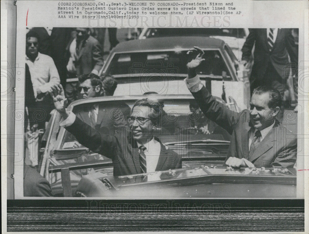 1970 Press Photo President Nixon and Mexico&#39;s Pres. Gustavo Diaz Ordaz - Historic Images