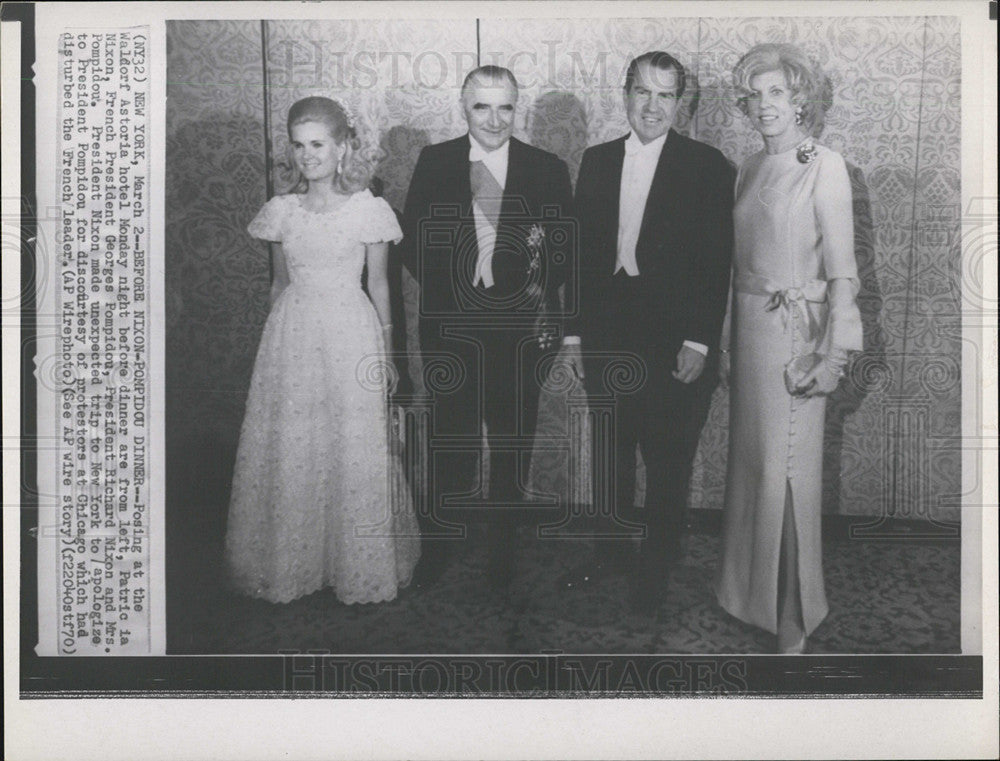 1970 Press Photo Nixon Pomipou Dinner - Historic Images