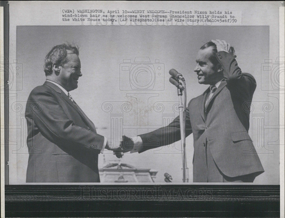 1970 Press Photo president Nixon welcomes german chancellor willy Brandt - Historic Images