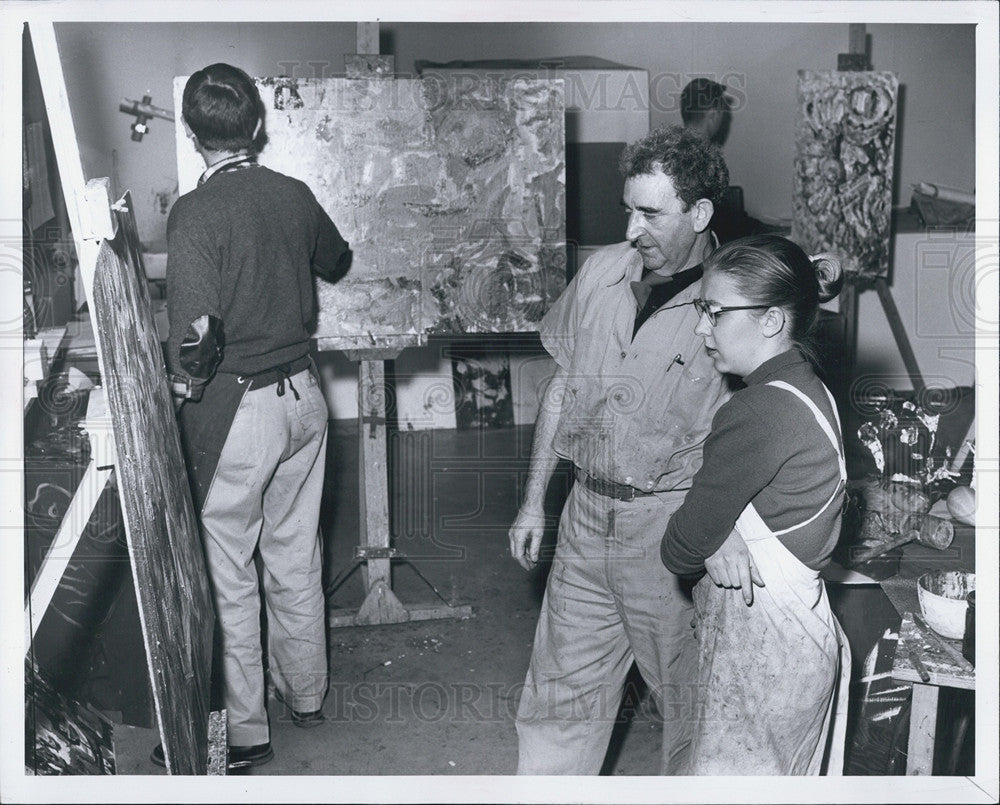 1957 Press Photo Michigan State University, Art Class, Jan White - Historic Images