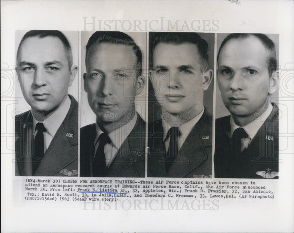 1963 Press Photo Air Force captains chosen for aerospace training - Historic Images