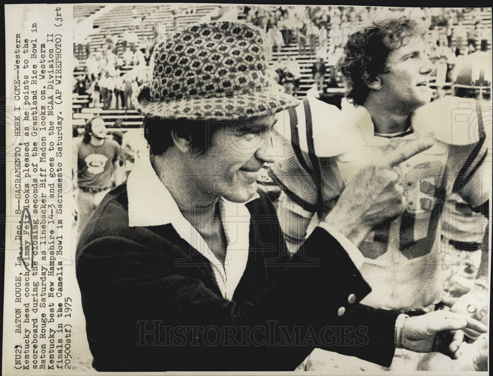 1985 Press Photo Jimmy Feix Western Kentucky Head Coach - Historic Images