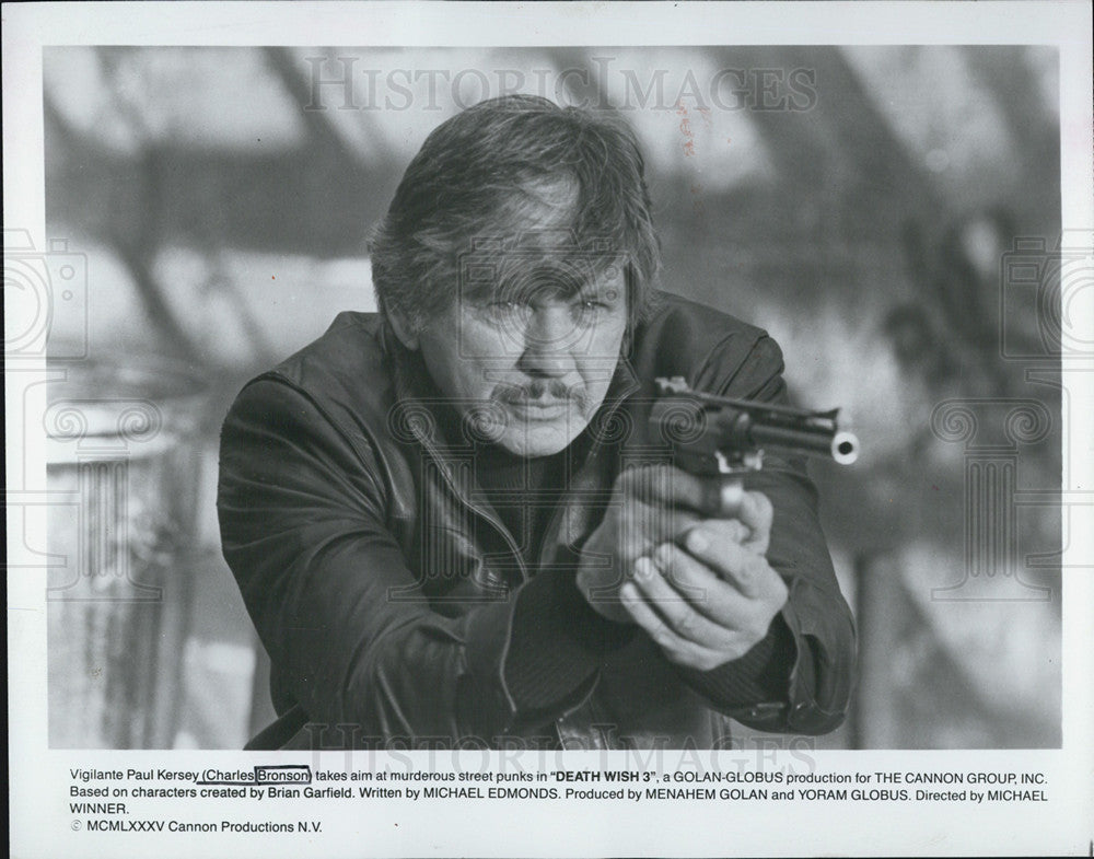 1985 Press Photo Actor Charles Bronson - Historic Images