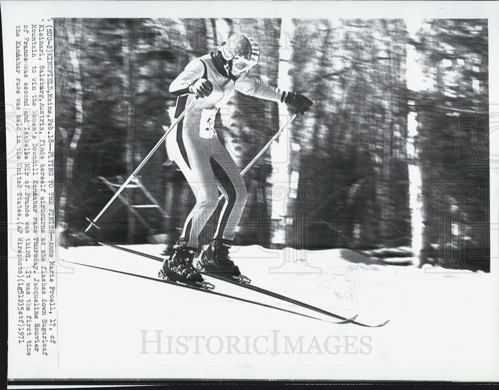 1971 Press Photo Anne Marie Proell, Women&#39;s Kannahar Race, Sugarloaf Mountain - Historic Images