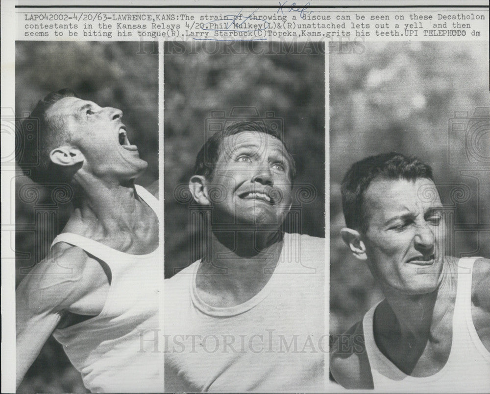 1963 Press Photo Phil Mulkey discus throw - Historic Images