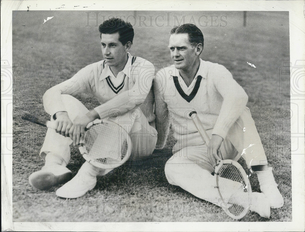 1938 Press Photo North-South Tennis Champs Ed James Fuller and J Gilbert Hall - Historic Images