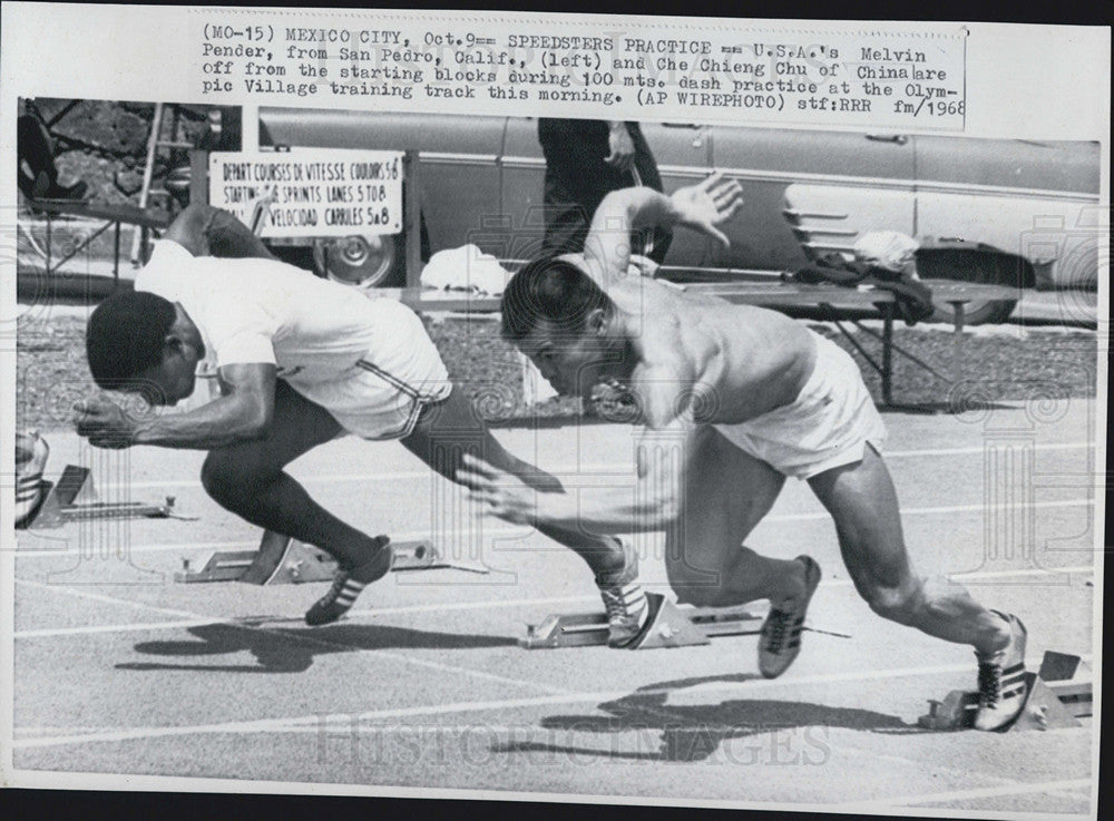 1968 Press Photo speedster practice melvin pender che ching chue - Historic Images