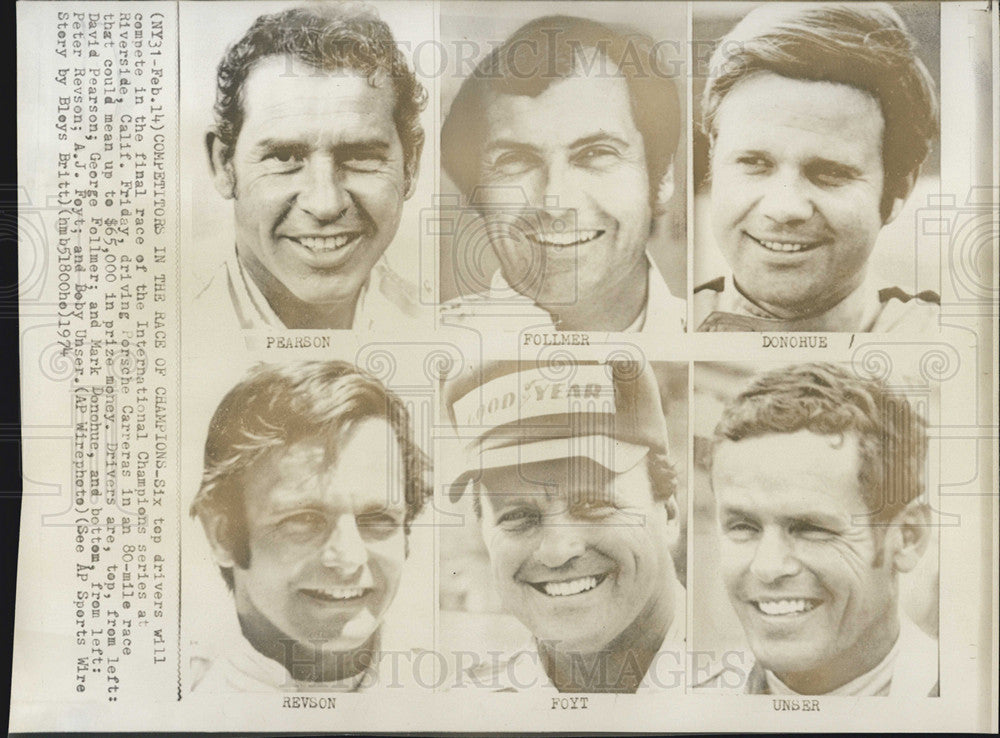 1970 Press Photo top drivers - Historic Images