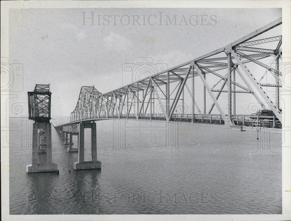 1970 Press Photo Construction on Sunshine Skyway in Florida - Historic Images