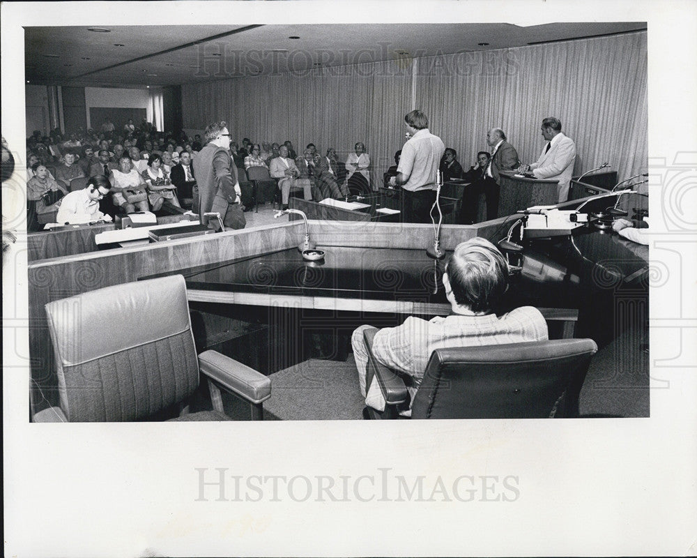 1974 Press Photo Clearwater Bridge Proposal Hearing - Historic Images