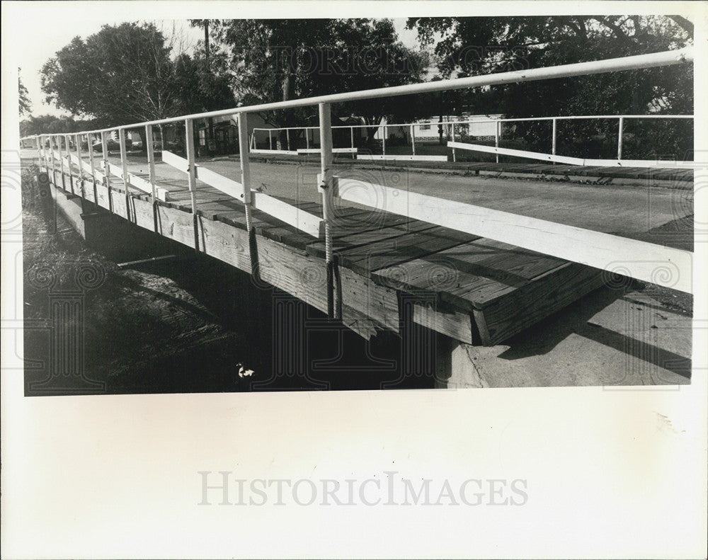 1979 Press Photo North Bridge At Kapok Mobile Home Park Closed To Automobiles - Historic Images