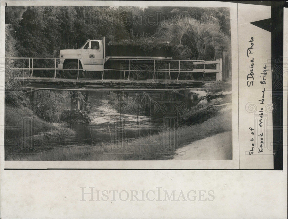 1979 Press Photo Kapok Mobile Home Bridge Condemned For Automobiles After Flood - Historic Images