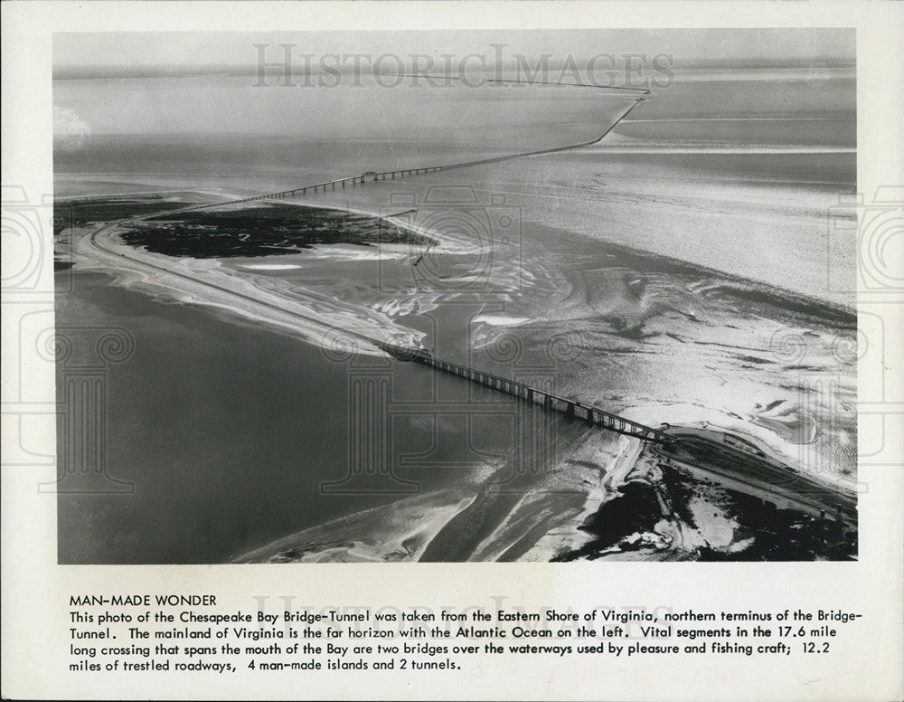 1972 Press Photo Chesapeake Bay Bridge Tunnel an Engineering marvel - Historic Images