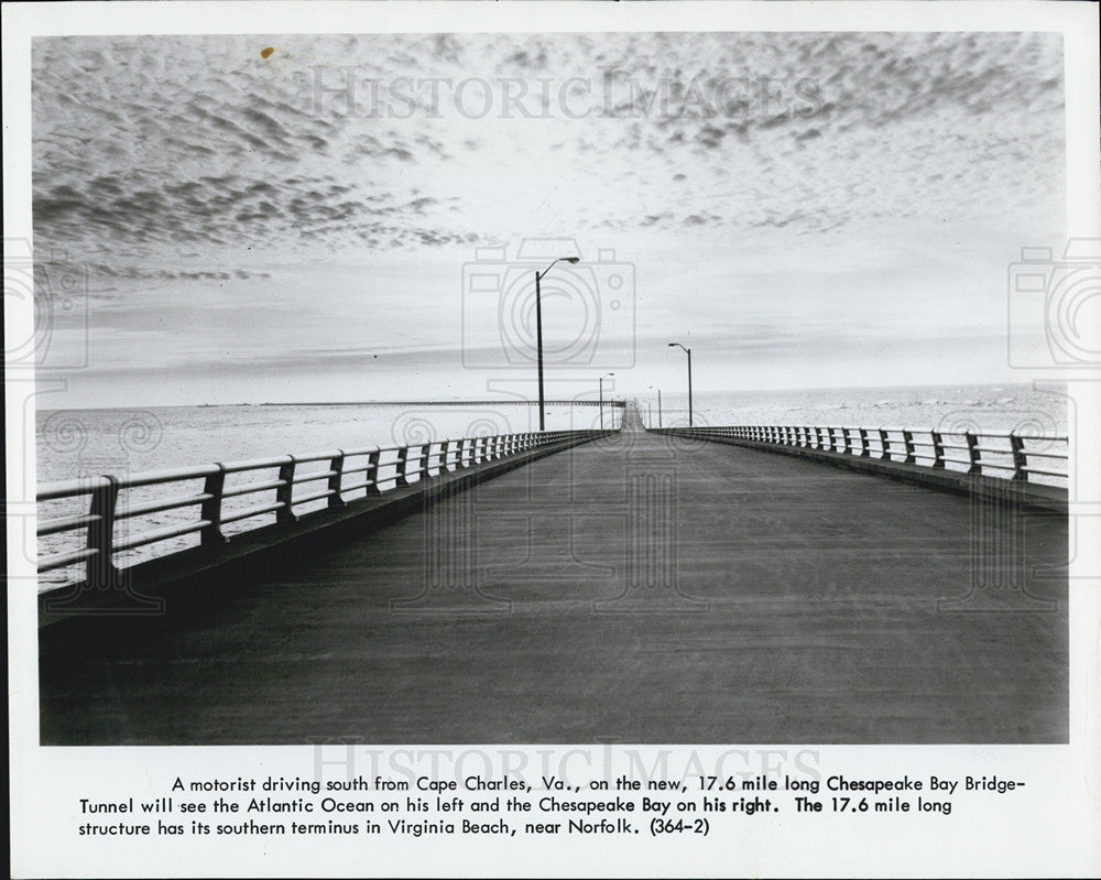 1964 Press Photo 17.6 mile Chesapeake Bay Bridge-Tunnel - Historic Images