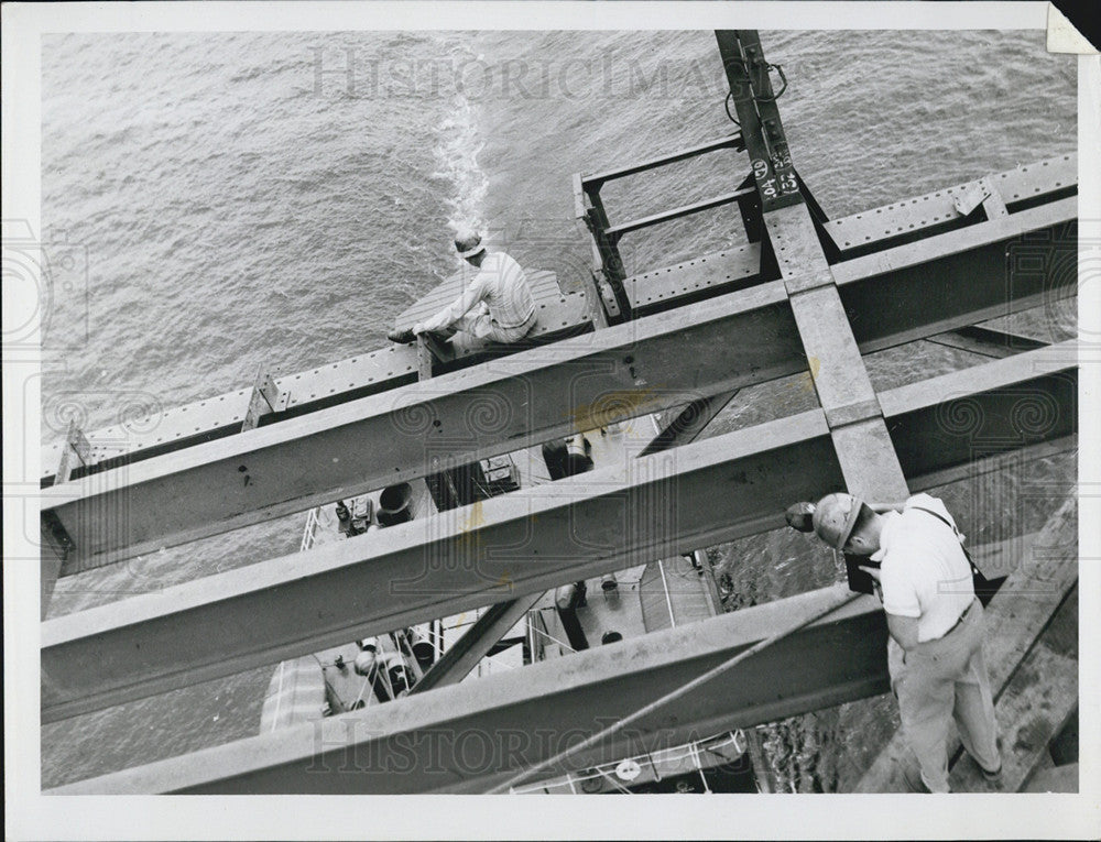 Undated Press Photo Bridge construction underway - Historic Images