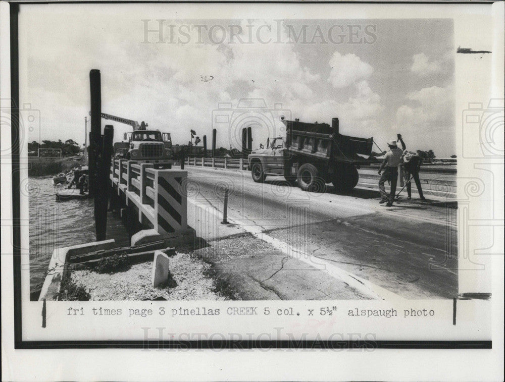 1973 Press Photo Fla Stevenson Creek bridge under construction - Historic Images
