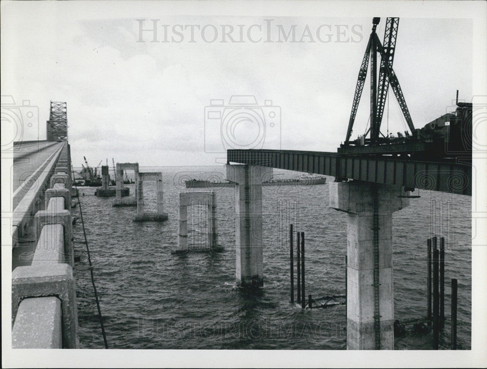 1968 Press Photo Sunshine Skyway Bridge Renovation Four Laning - Historic Images