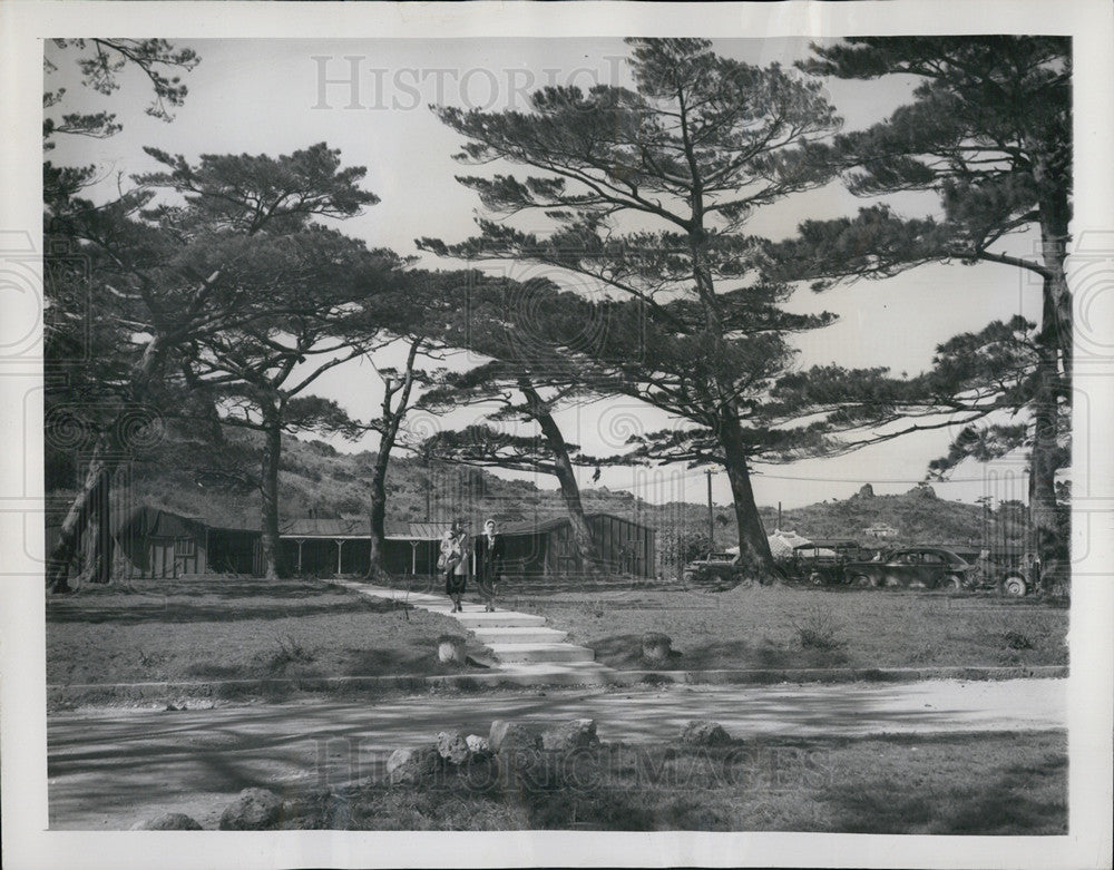 1949 Press Photo Okinawa Japan US War Department Offices And Housing - Historic Images