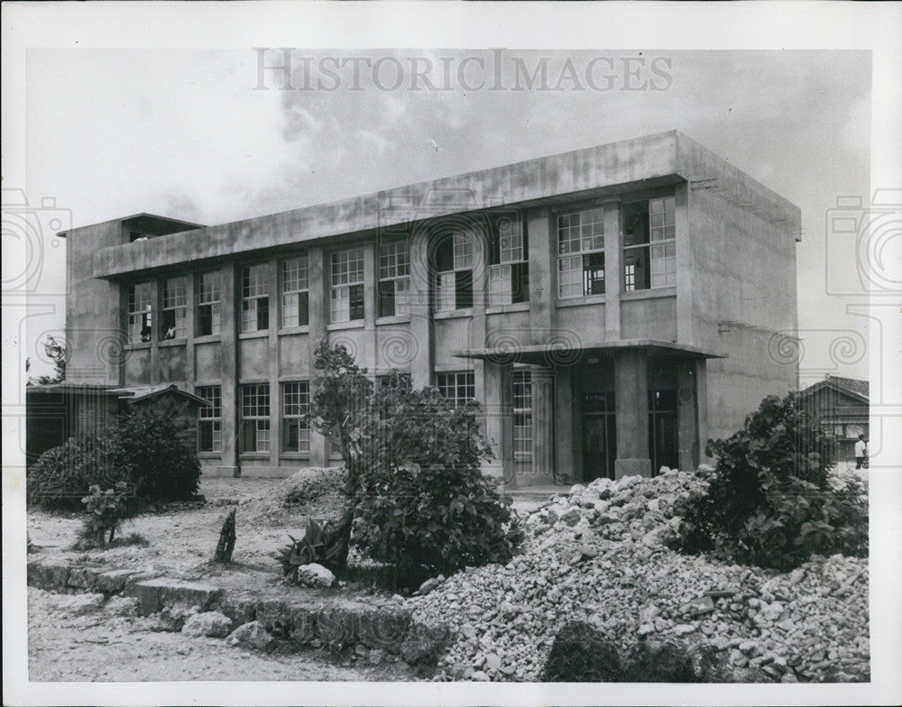 1955 Press Photo School Buildings Built In Okinawa Japan By United States - Historic Images