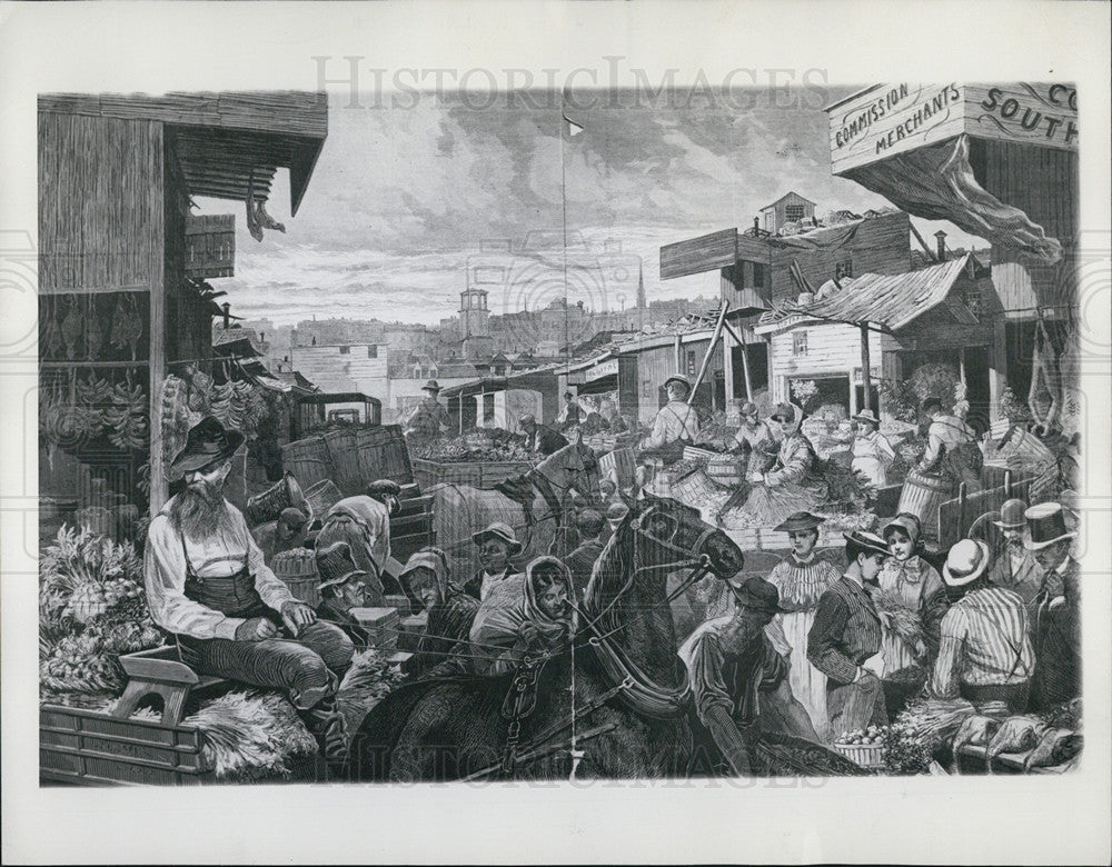 1945 Press Photo Early 19th Century Washington Market Scene Painting Artwork - Historic Images