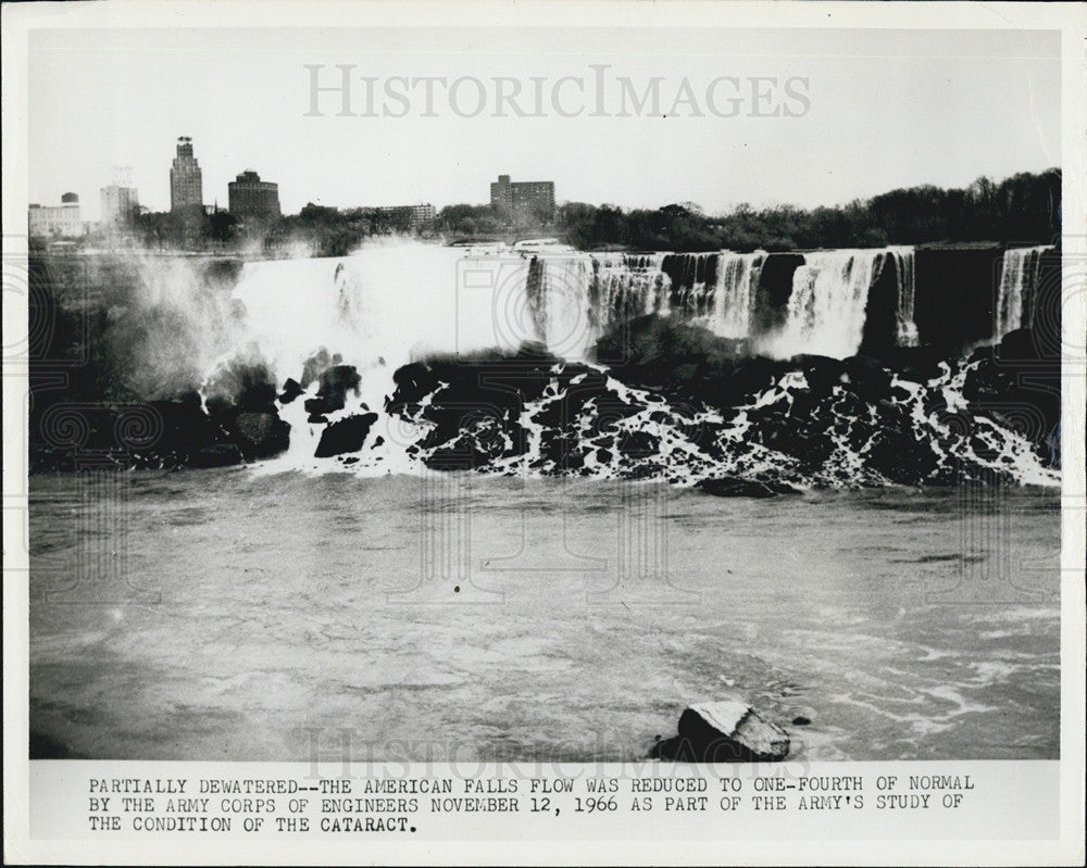 1966 Press Photo American Falls Flow Reduced By Army Corps Of Engineers As Study - Historic Images