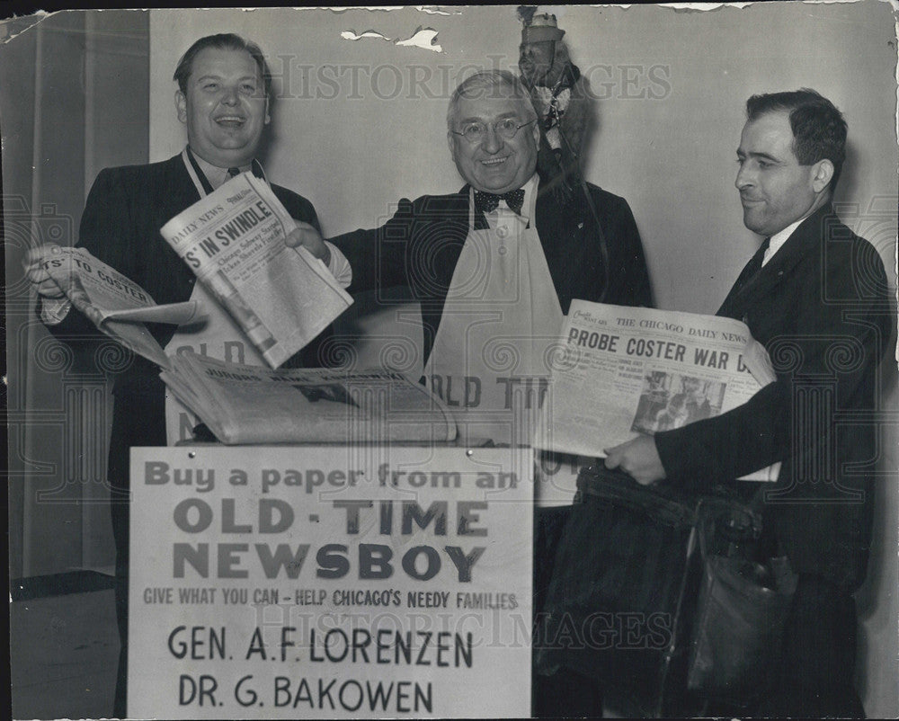 1938 Press Photo Old Time Newsboys Sell Papers For Daily News Charity Fund - Historic Images