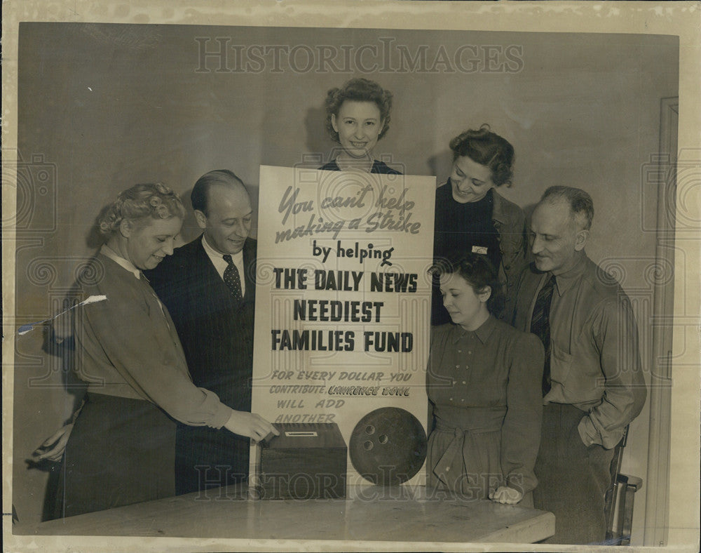 1940 Press Photo Lawrence Bowl Benefit For Daily News Neediest Families Fund - Historic Images