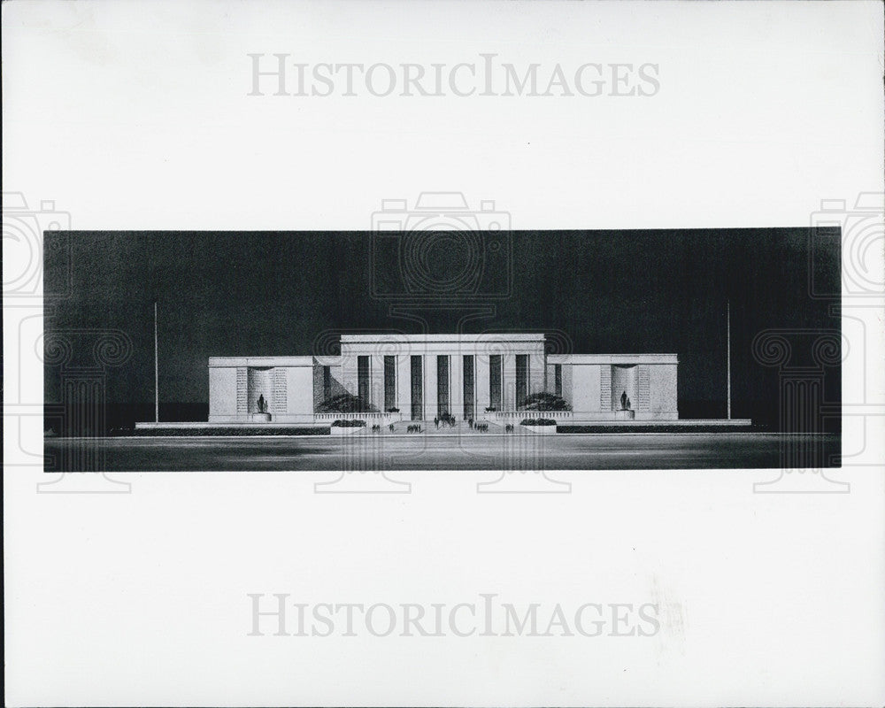 1955 Press Photo Marine Corps Memorial Building Architecture - Historic Images