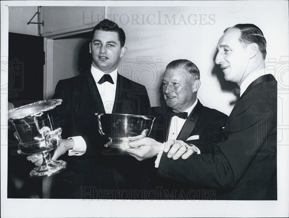 1960 Press Photo Baseball Dinner Larry Sherry, Charlie Dressen, Warren Spahn - Historic Images