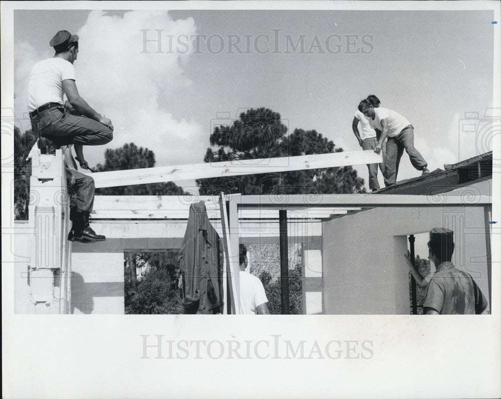 1969 Press Photo US Navy Seabees Science Center Construction Project Chicago - Historic Images