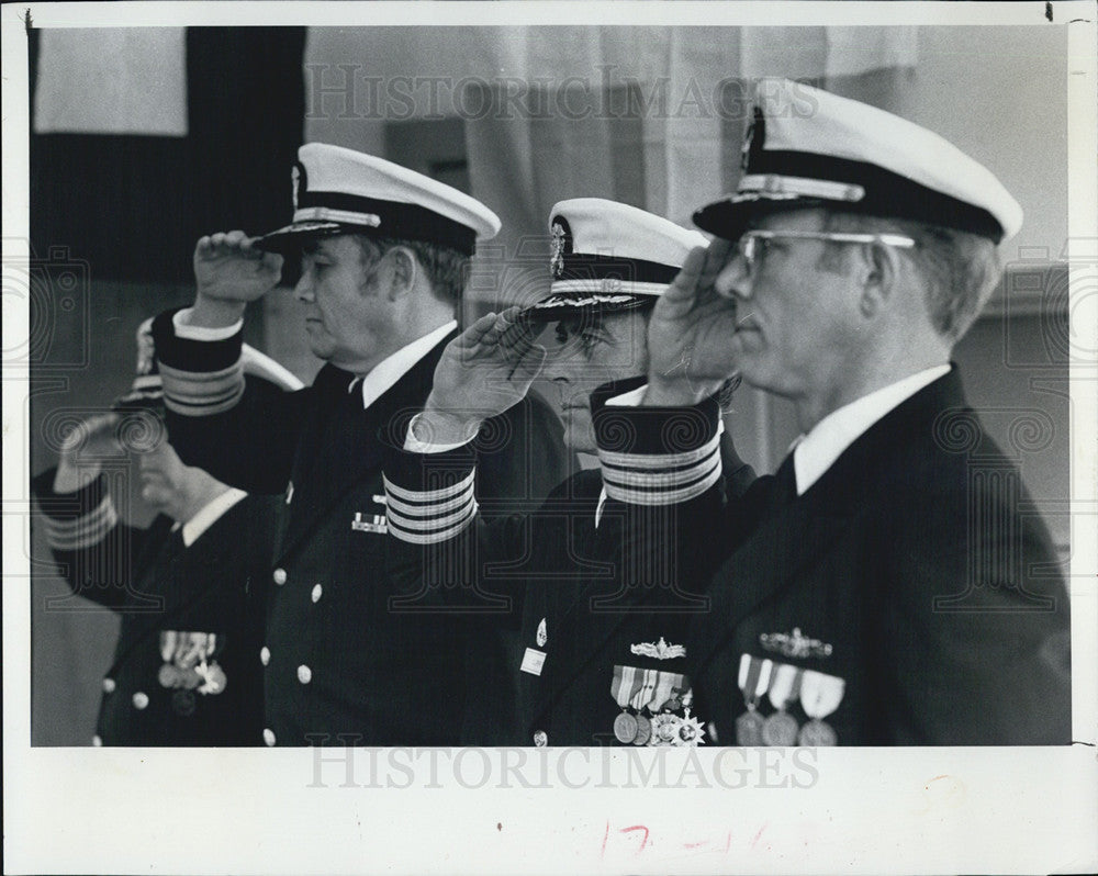 1979 Press Photo Retiring Commander Robert W Green At Change Of Command Ceremony - Historic Images