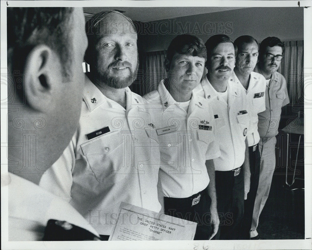 1979 Press Photo Chief Petty Officers Ryan Mangum Garofalo Dagen Grabbe Navy - Historic Images