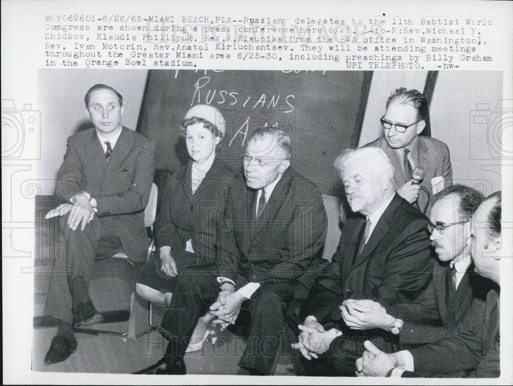 1965 Press Photo Russian Delegates to Babtist World Convention - Historic Images