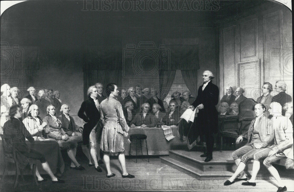 1987 Press Photo George Washington Addressing The Constitutional Convention - Historic Images