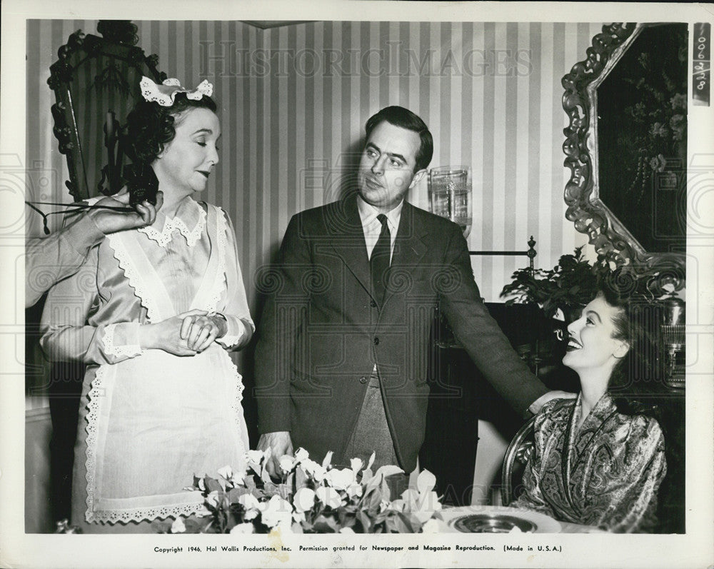 1946 Press Photo Zazu Pitts, Lewis Allen, Loretta Young &quot;The Perfect Marriage&quot; - Historic Images