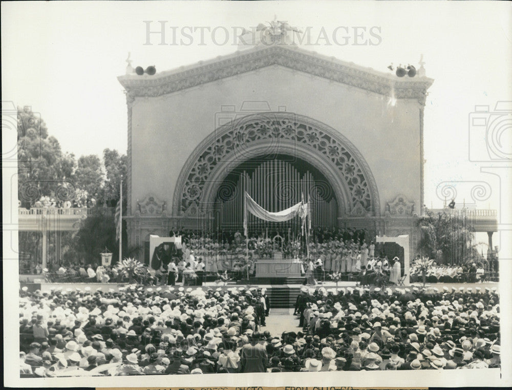 1935 Press Photo California Pacific International Exposition Pontifical Mass - Historic Images