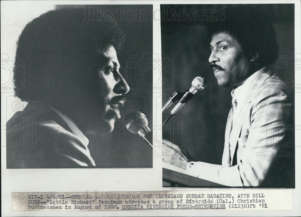 1981 Press Photo &quot;Little Richard&quot; Penniman - Historic Images