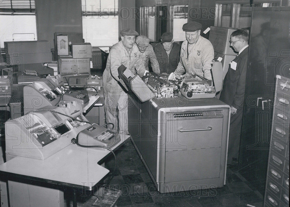 1957 Press Photo IBM Technology Manufacturing Accounting Department - Historic Images